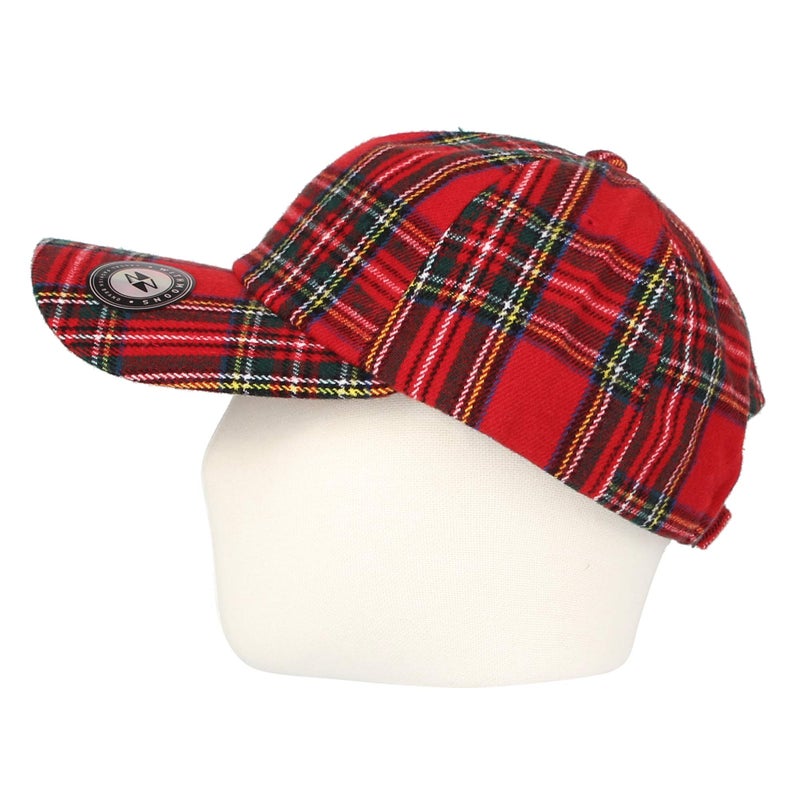 WITHMOONS Baseball Cap Tartan Plaid Check Winter Hat KR11087 (Red) - Image 3